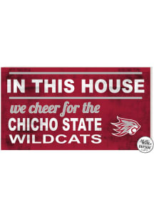 KH Sports Fan CSU Chico Wildcats 20x11 Indoor Outdoor In This House Sign - Red