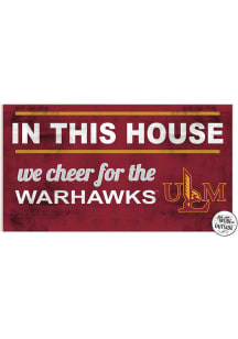 KH Sports Fan Louisiana-Monroe Warhawks 20x11 Indoor Outdoor In This House Sign - Red