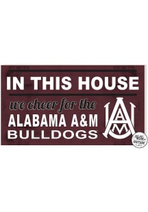 KH Sports Fan Alabama A&M Bulldogs 20x11 Indoor Outdoor In This House Sign - Red
