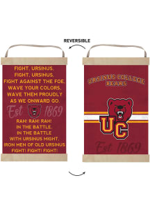 KH Sports Fan Ursinus Bears Fight Song Reversible Banner Sign - Red