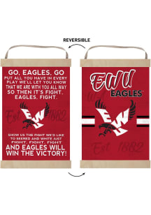 KH Sports Fan Eastern Washington Eagles Fight Song Reversible Banner Sign - Red