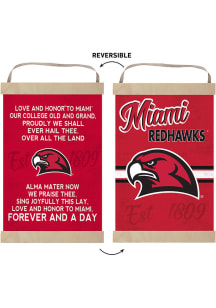 KH Sports Fan Miami RedHawks Fight Song Reversible Banner Sign - Red