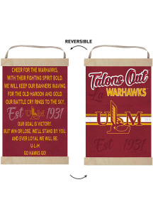 KH Sports Fan Louisiana-Monroe Warhawks Fight Song Reversible Banner Sign - Red