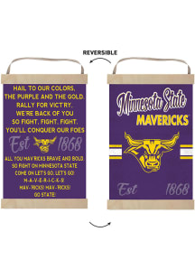 KH Sports Fan Minnesota State Mankato Mavericks Fight Song Reversible Banner Sign - Purple