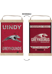 KH Sports Fan Indianapolis Greyhounds Faux Rusted Reversible Banner Sign - Red