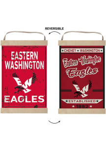 KH Sports Fan Eastern Washington Eagles Faux Rusted Reversible Banner Sign - Red