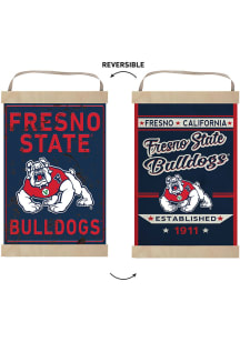 KH Sports Fan Fresno State Bulldogs Faux Rusted Reversible Banner Sign - Red