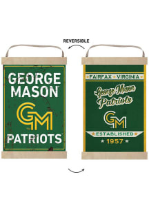KH Sports Fan George Mason University Faux Rusted Reversible Banner Sign - Green