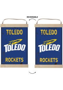 KH Sports Fan Toledo Rockets Faux Rusted Reversible Banner Sign - Blue