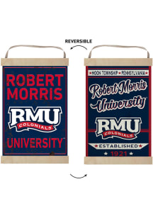KH Sports Fan Robert Morris Colonials Faux Rusted Reversible Banner Sign - Red