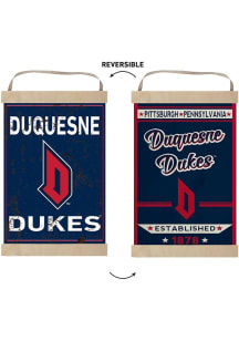 KH Sports Fan Duquesne Dukes Faux Rusted Reversible Banner Sign - Red
