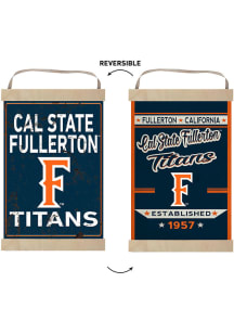KH Sports Fan Cal State Fullerton Titans Faux Rusted Reversible Banner Sign - Navy Blue