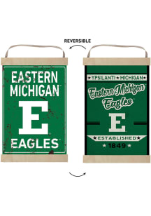 KH Sports Fan Eastern Michigan Eagles Faux Rusted Reversible Banner Sign - Green