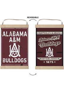 KH Sports Fan Alabama A&M Bulldogs Faux Rusted Reversible Banner Sign - Red
