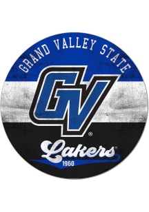 KH Sports Fan Grand Valley State Lakers 20x20 Retro Multi Color Circle Sign - Blue