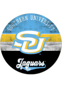 KH Sports Fan Southern University Jaguars 20x20 Retro Multi Color Circle Sign - Blue