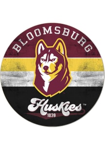 KH Sports Fan Bloomsburg University Huskies 20x20 Retro Multi Color Circle Sign - Red