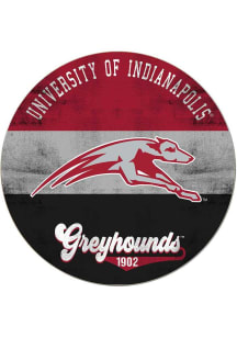 KH Sports Fan Indianapolis Greyhounds 20x20 Retro Multi Color Circle Sign - Red