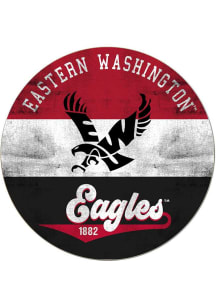 KH Sports Fan Eastern Washington Eagles 20x20 Retro Multi Color Circle Sign - Red