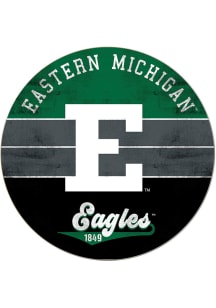 KH Sports Fan Eastern Michigan Eagles 20x20 Retro Multi Color Circle Sign - Green