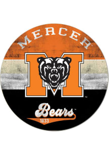 KH Sports Fan Mercer Bears 20x20 Retro Multi Color Circle Sign - Orange