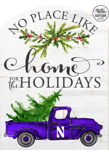 KH Sports Fan Northwestern Wildcats 16x22 Home for Holidays Marquee Sign - White