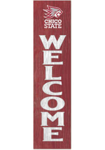 KH Sports Fan CSU Chico Wildcats 11x46 Welcome Leaning Sign - Red