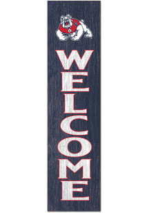 KH Sports Fan Fresno State Bulldogs 11x46 Welcome Leaning Sign - Red