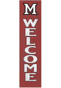 KH Sports Fan Miami RedHawks 11x46 Welcome Leaning Sign - Red