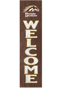 KH Sports Fan Western Michigan Broncos 11x46 Welcome Leaning Sign - Brown