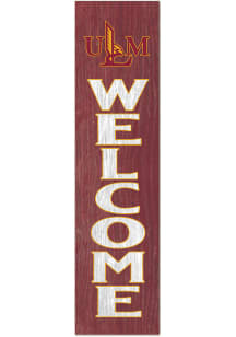 KH Sports Fan Louisiana-Monroe Warhawks 11x46 Welcome Leaning Sign - Red
