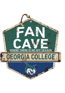 KH Sports Fan Georgia College Bobcats Fan Cave Rustic Badge Sign - Blue
