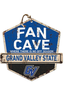 KH Sports Fan Grand Valley State Lakers Fan Cave Rustic Badge Sign - Blue