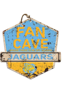 KH Sports Fan Southern University Jaguars Fan Cave Rustic Badge Sign - Blue