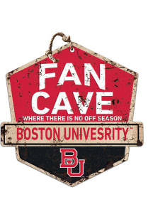 KH Sports Fan Boston Terriers Fan Cave Rustic Badge Sign - Red