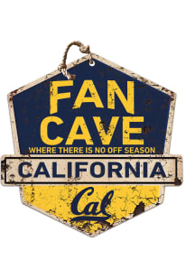 KH Sports Fan Cal Golden Bears Fan Cave Rustic Badge Sign - Blue