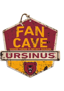KH Sports Fan Ursinus Bears Fan Cave Rustic Badge Sign - Red