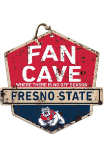 KH Sports Fan Fresno State Bulldogs Fan Cave Rustic Badge Sign - Red