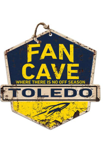 KH Sports Fan Toledo Rockets Fan Cave Rustic Badge Sign - Blue