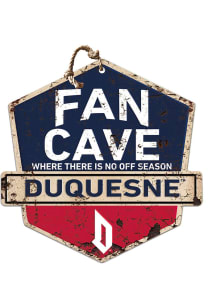KH Sports Fan Duquesne Dukes Fan Cave Rustic Badge Sign - Red