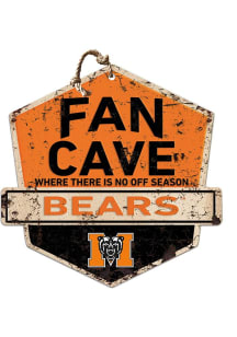 KH Sports Fan Mercer Bears Fan Cave Rustic Badge Sign - Orange
