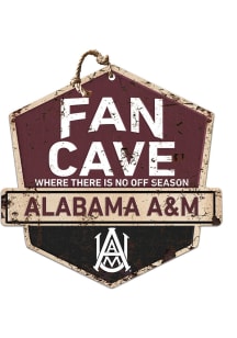 KH Sports Fan Alabama A&M Bulldogs Fan Cave Rustic Badge Sign - Red