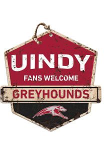 KH Sports Fan Indianapolis Greyhounds Fans Welcome Rustic Badge Sign - Red