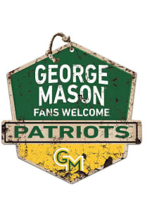KH Sports Fan George Mason University Fans Welcome Rustic Badge Sign - Green