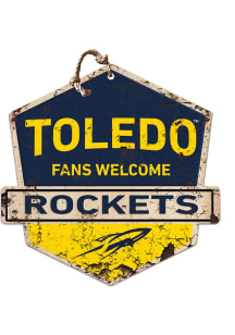 KH Sports Fan Toledo Rockets Fans Welcome Rustic Badge Sign - Blue