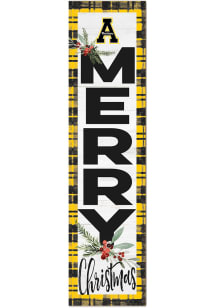KH Sports Fan Appalachian State Mountaineers 11x46 Merry Christmas Leaning Sign - Black