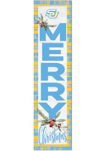 KH Sports Fan Southern University Jaguars 11x46 Merry Christmas Leaning Sign - Blue