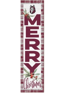 KH Sports Fan Bloomsburg University Huskies 11x46 Merry Christmas Leaning Sign - Red