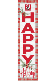 KH Sports Fan Boston Terriers 11x46 Merry Christmas Leaning Sign - Red