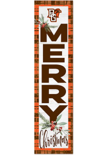 KH Sports Fan Bowling Green Falcons 11x46 Merry Christmas Leaning Sign - Orange